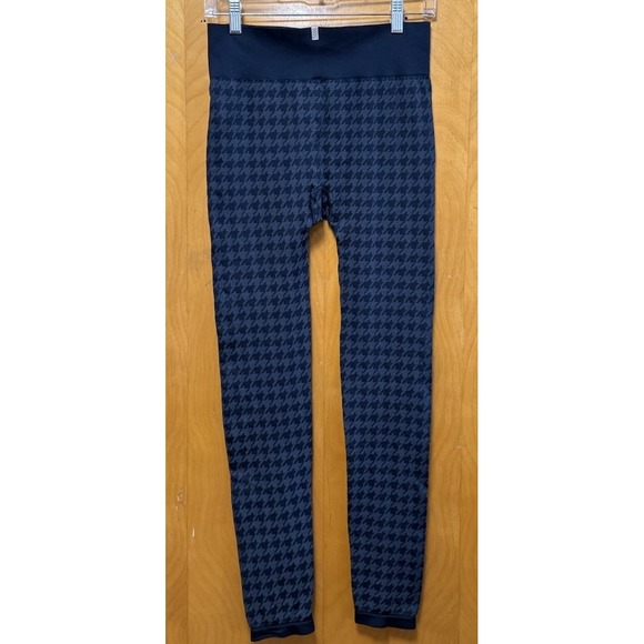 Rhone Womens Houndstooth Seamless Base Legging Performance Stretch Navy Blue M - Picture 2 of 9